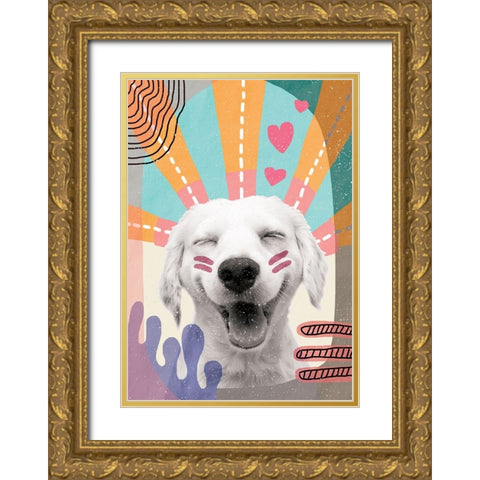 Inspired Dog Gold Ornate Wood Framed Art Print with Double Matting by Demir, Aylin