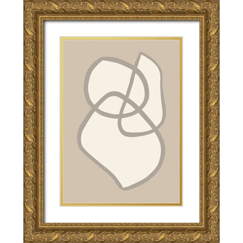 Shape 11 Gold Ornate Wood Framed Art Print with Double Matting by Pictufy Studio