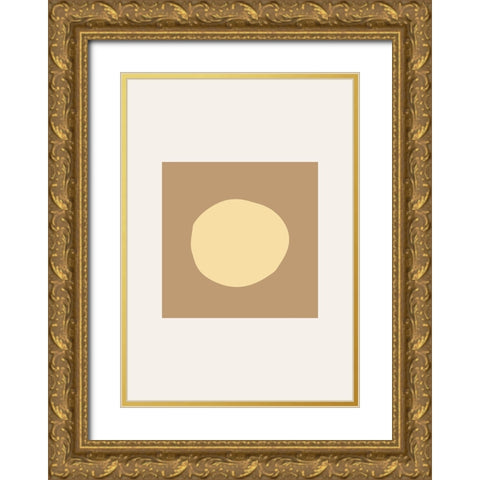 Abstract Circle Gold Ornate Wood Framed Art Print with Double Matting by Pictufy Studio