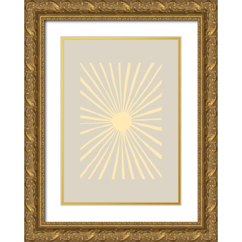 Sun Kissed Gold Ornate Wood Framed Art Print with Double Matting by Pictufy Studio
