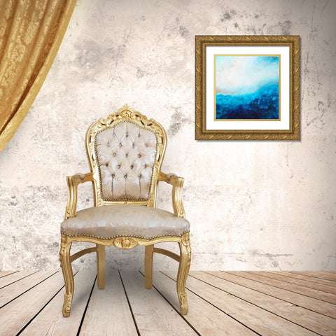 Blue Sea-golden Sunlight 2 Gold Ornate Wood Framed Art Print with Double Matting by Wattre, Francoise