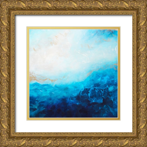Blue Sea-golden Sunlight 2 Gold Ornate Wood Framed Art Print with Double Matting by Wattre, Francoise