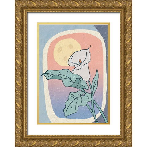 Lily of the Night Gold Ornate Wood Framed Art Print with Double Matting by Demir, Aylin