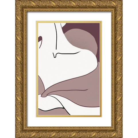 Shoulder Gold Ornate Wood Framed Art Print with Double Matting by Pictufy Studio II