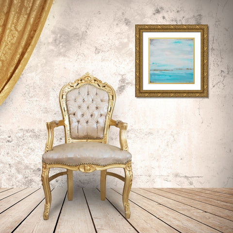 Smooth Sea 1 Gold Ornate Wood Framed Art Print with Double Matting by Wattre, Francoise