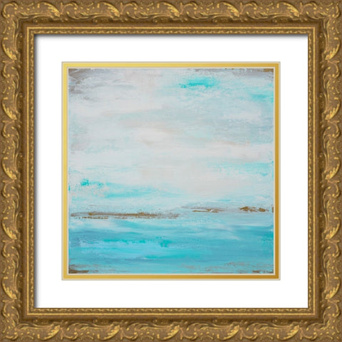 Smooth Sea 1 Gold Ornate Wood Framed Art Print with Double Matting by Wattre, Francoise