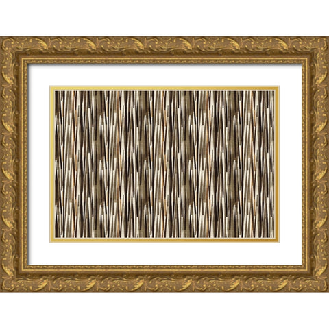 Earthy Pattern Gold Ornate Wood Framed Art Print with Double Matting by Treechild