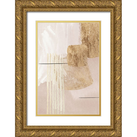 Aesthetic Gold-3 Gold Ornate Wood Framed Art Print with Double Matting by Moss, Sally Ann