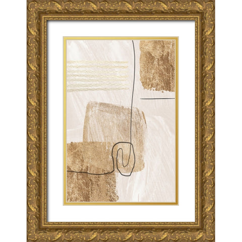 Aesthetic Gold-1 Gold Ornate Wood Framed Art Print with Double Matting by Moss, Sally Ann