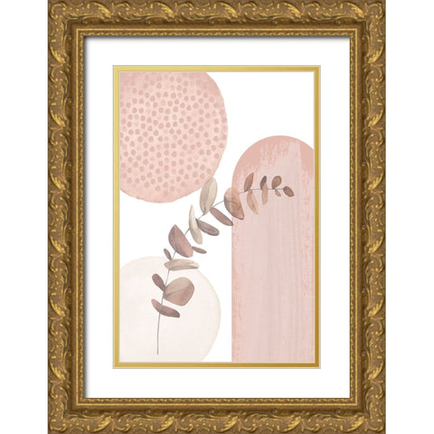 boho pink-3 Gold Ornate Wood Framed Art Print with Double Matting by Moss, Sally Ann