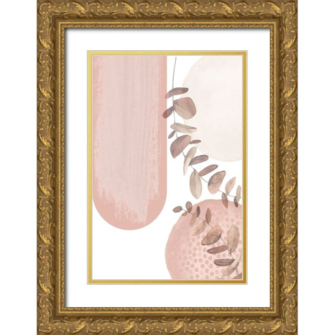 boho pink-2 Gold Ornate Wood Framed Art Print with Double Matting by Moss, Sally Ann
