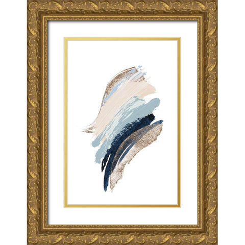 Smooth Shapes-1 Gold Ornate Wood Framed Art Print with Double Matting by Moss, Sally Ann