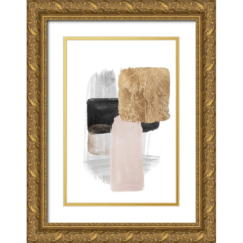 Brush Strokes-4 Gold Ornate Wood Framed Art Print with Double Matting by Moss, Sally Ann