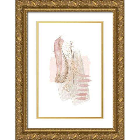 Mystical Pink Abstract-3 Gold Ornate Wood Framed Art Print with Double Matting by Moss, Sally Ann