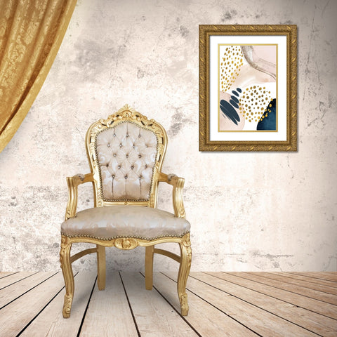 Smooth Abstract-1 Gold Ornate Wood Framed Art Print with Double Matting by Moss, Sally Ann