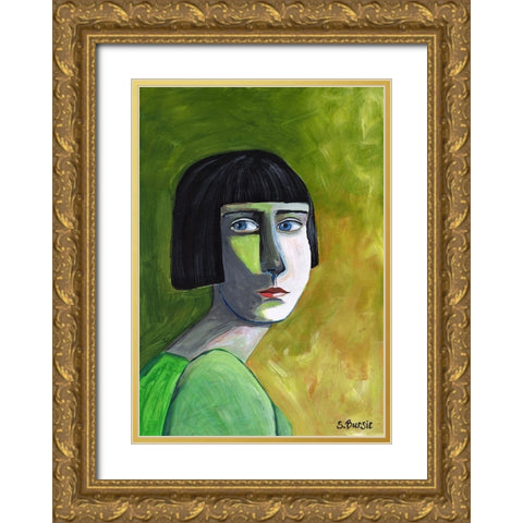 Lady with the Look Gold Ornate Wood Framed Art Print with Double Matting by Bursic, Sharyn