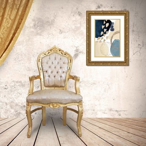 Blue Beauty-2 Gold Ornate Wood Framed Art Print with Double Matting by Moss, Sally Ann