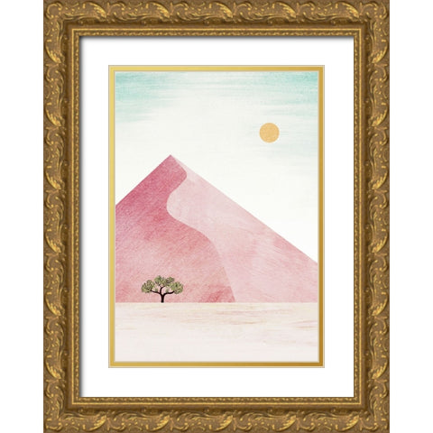 Sossuvlei Gold Ornate Wood Framed Art Print with Double Matting by longwayhome