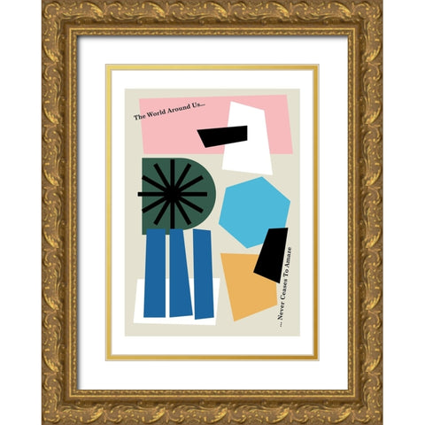 The World Around Us Grey Gold Ornate Wood Framed Art Print with Double Matting by Collett, Frances