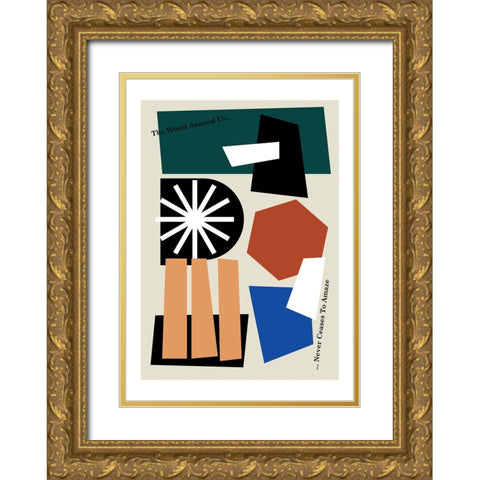 The World Around Us Greige Gold Ornate Wood Framed Art Print with Double Matting by Collett, Frances