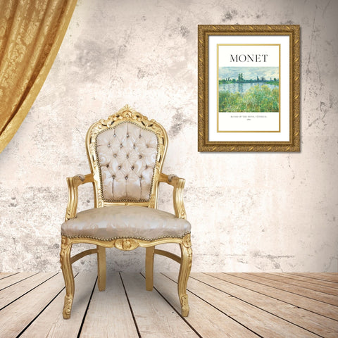 Banks Of The Seine Gold Ornate Wood Framed Art Print with Double Matting by Pictufy