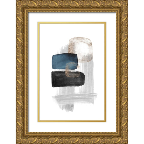 Night Blue-1 Gold Ornate Wood Framed Art Print with Double Matting by Moss, Sally Ann