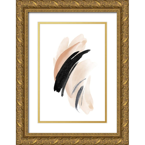 Simple Beige-2 Gold Ornate Wood Framed Art Print with Double Matting by Moss, Sally Ann