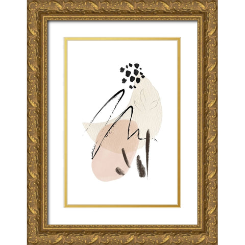 Simple Beige-1 Gold Ornate Wood Framed Art Print with Double Matting by Moss, Sally Ann