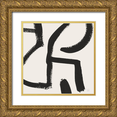 Curvy Lines No2 Gold Ornate Wood Framed Art Print with Double Matting by Hobday, Dan