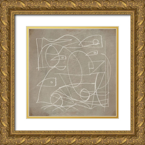 Faces Gold Ornate Wood Framed Art Print with Double Matting by Hobday, Dan