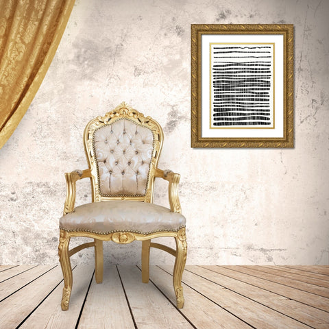 Lines Gold Ornate Wood Framed Art Print with Double Matting by Hobday, Dan