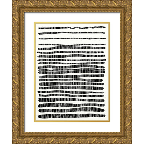 Lines Gold Ornate Wood Framed Art Print with Double Matting by Hobday, Dan