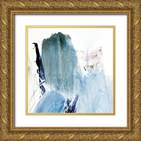 Blues Gold Ornate Wood Framed Art Print with Double Matting by Hobday, Dan