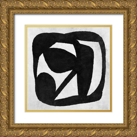 Abstract Melody Gold Ornate Wood Framed Art Print with Double Matting by Hobday, Dan