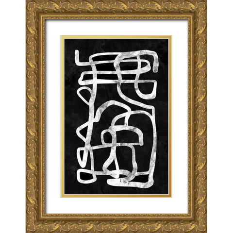 Storyline No2 Gold Ornate Wood Framed Art Print with Double Matting by Hobday, Dan