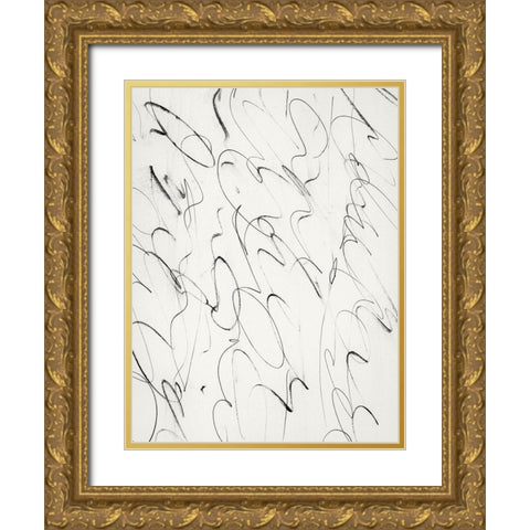 Script Gold Ornate Wood Framed Art Print with Double Matting by Hobday, Dan