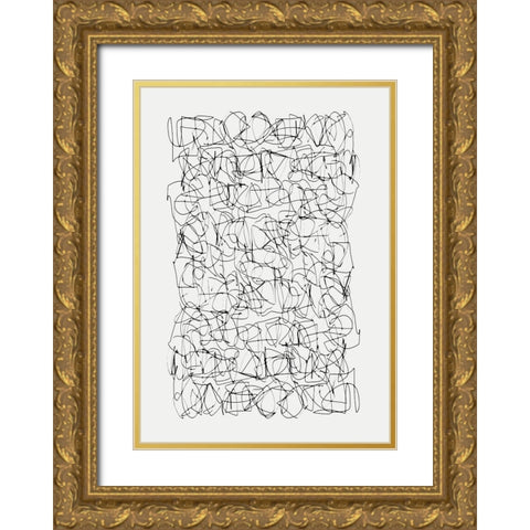 Circuitry Gold Ornate Wood Framed Art Print with Double Matting by Hobday, Dan