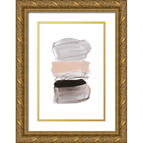 Strokes Gold Ornate Wood Framed Art Print with Double Matting by Hobday, Dan