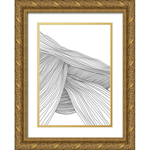 Waves Gold Ornate Wood Framed Art Print with Double Matting by Hobday, Dan