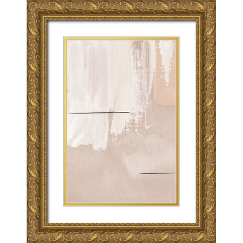 Creamy-2 Gold Ornate Wood Framed Art Print with Double Matting by Moss, Sally Ann