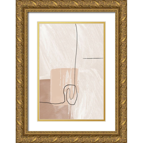 Creamy-1 Gold Ornate Wood Framed Art Print with Double Matting by Moss, Sally Ann