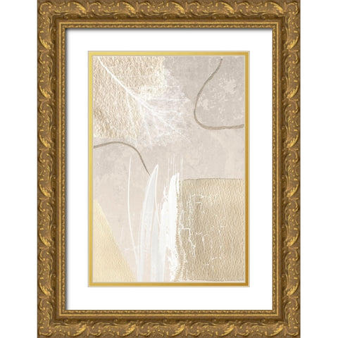 Calm Ivory-2 Gold Ornate Wood Framed Art Print with Double Matting by Moss, Sally Ann
