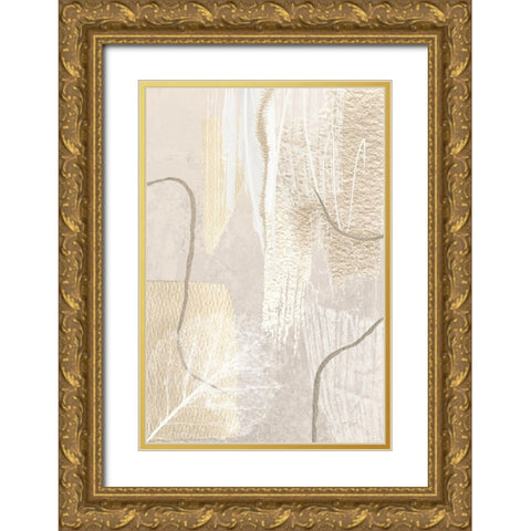 Calm Ivory-1 Gold Ornate Wood Framed Art Print with Double Matting by Moss, Sally Ann