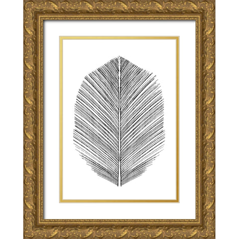 Feather Gold Ornate Wood Framed Art Print with Double Matting by Hobday, Dan