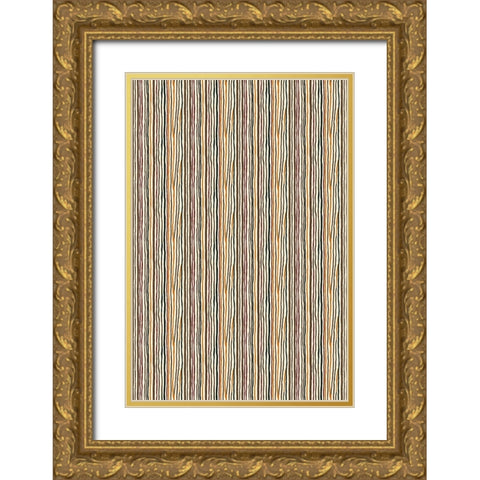 Pattern No 126 Gold Ornate Wood Framed Art Print with Double Matting by Treechild
