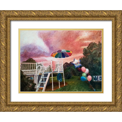 Graduation Gold Ornate Wood Framed Art Print with Double Matting by Key and Sea