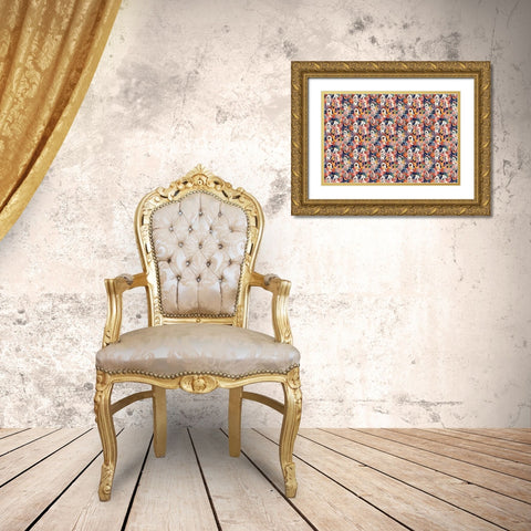 Pattern No 126 Gold Ornate Wood Framed Art Print with Double Matting by Treechild