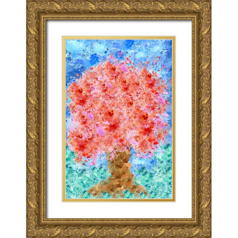 Nirvana tree Gold Ornate Wood Framed Art Print with Double Matting by Abdel Aal, Hussein