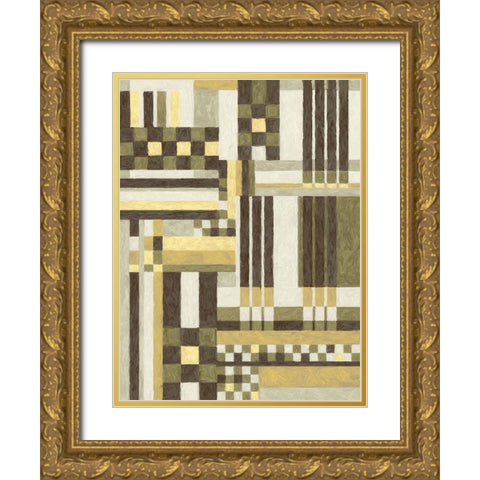 Abstract composition 24 Gold Ornate Wood Framed Art Print with Double Matting by NKTN