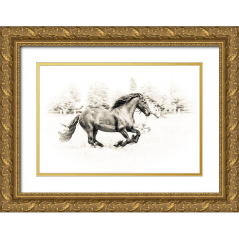 The Two Friends Gold Ornate Wood Framed Art Print with Double Matting by Graf, Sebastian